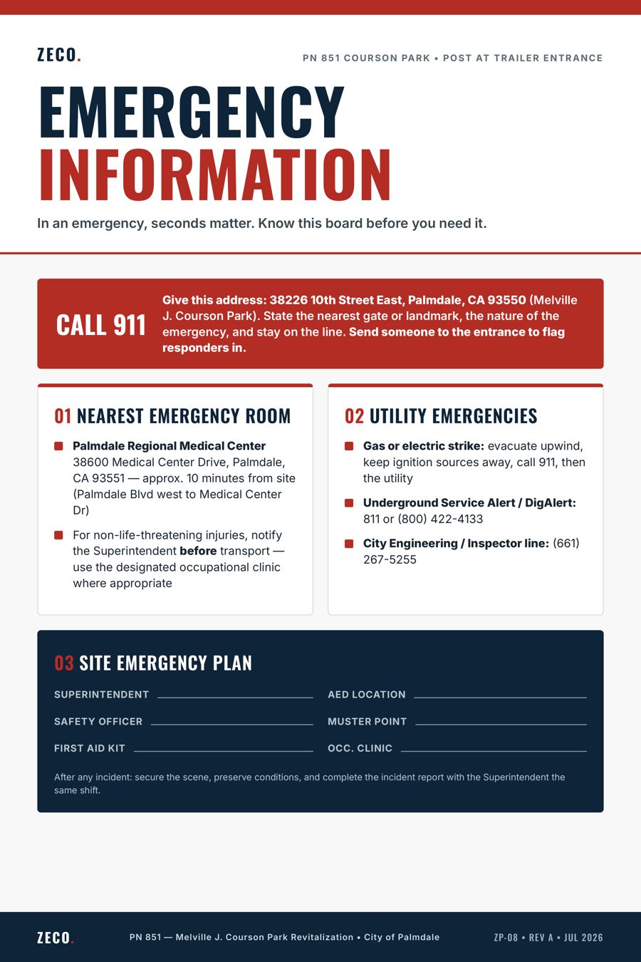 Emergency Information poster