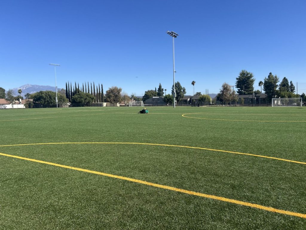 Completed artificial turf field at Beaumont Sports Park